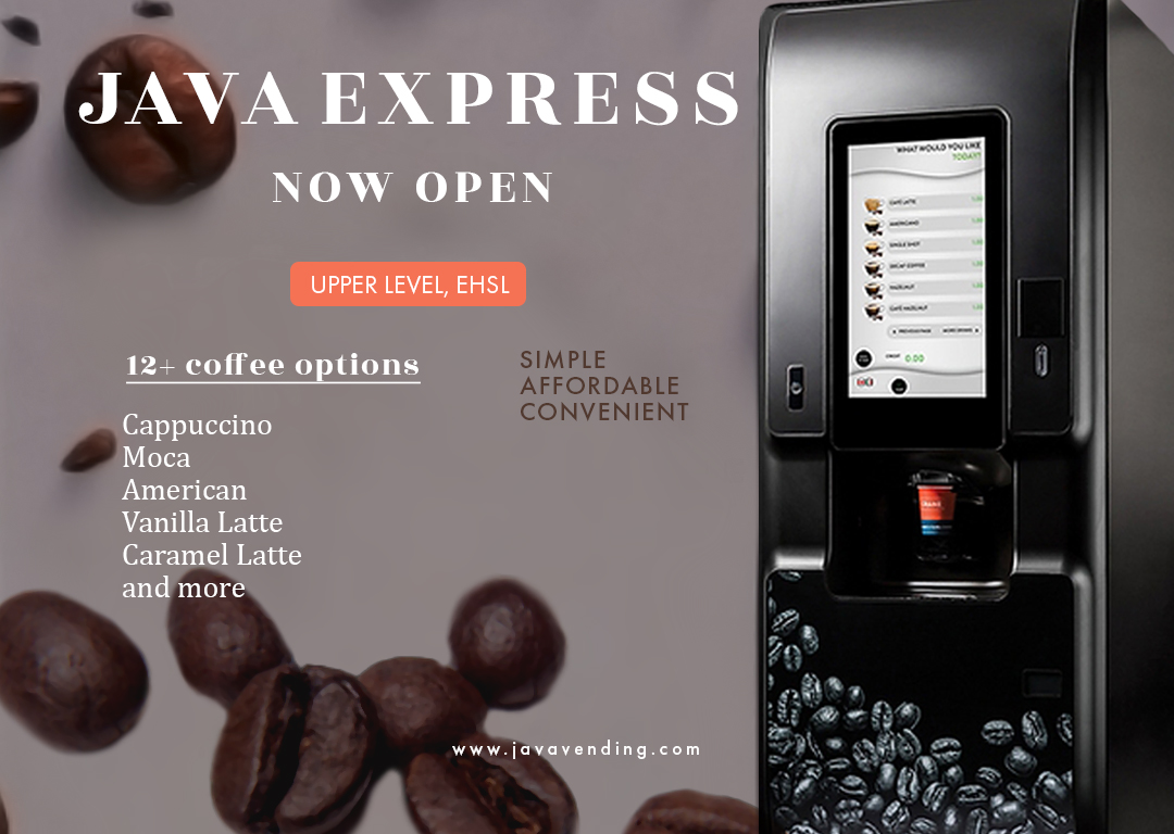 Java Express vending now available on the upper level of EHSL