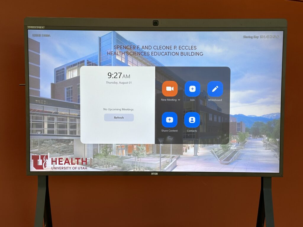 Photo of DTEN unit, showing simple user interface